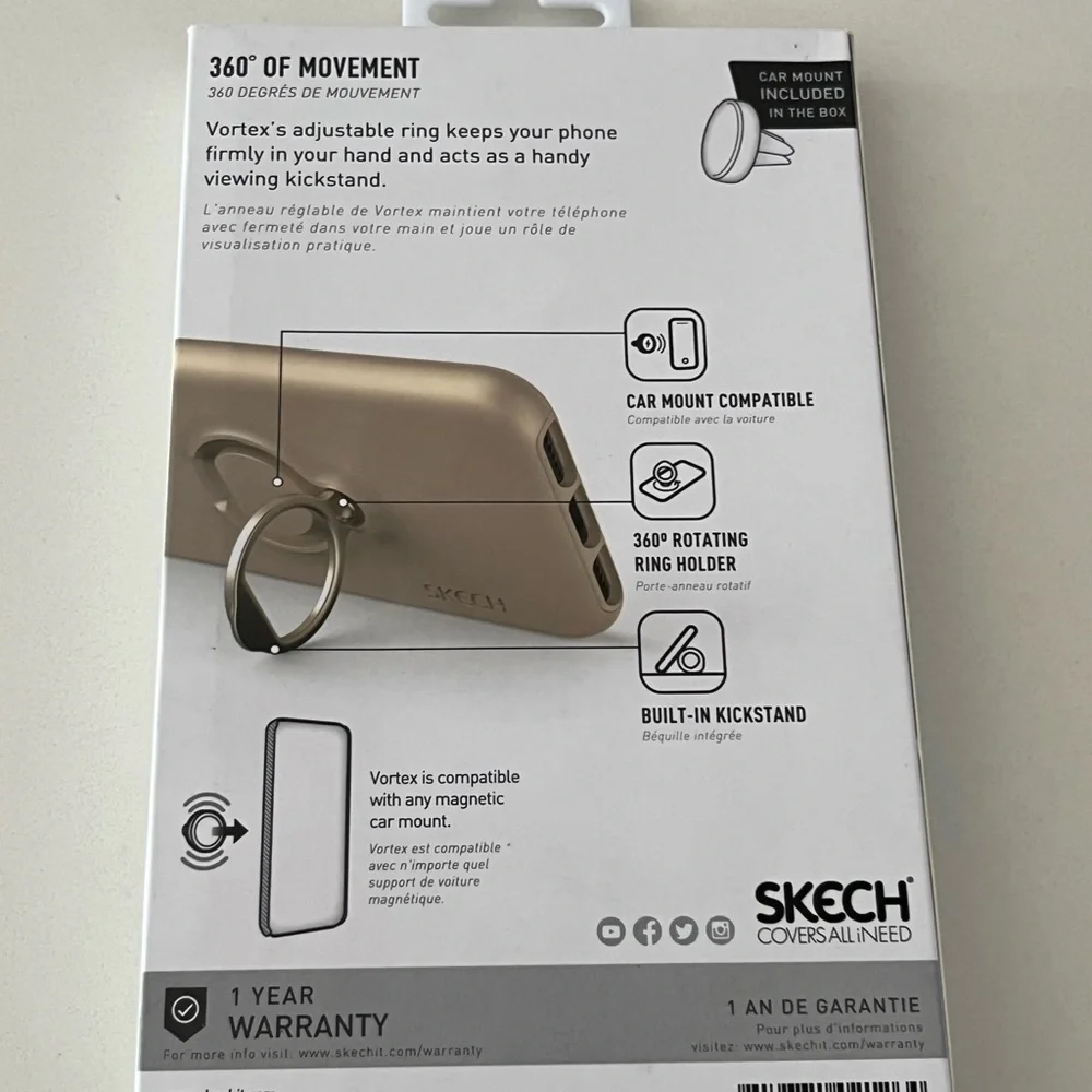 New Vortex Ring Holder Phone Case for iPhone Xs/X - Gold